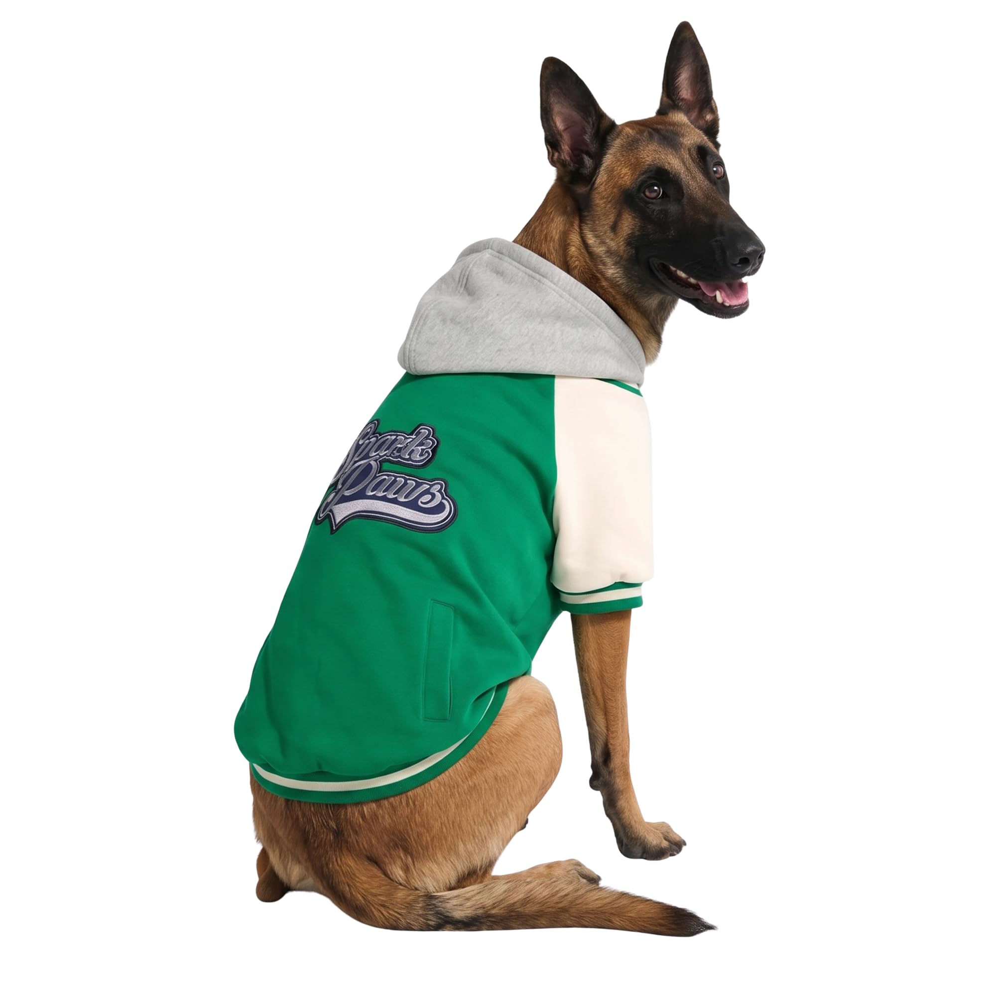 Spark Paws Varsity Dog Jacket - Dog Hoodie Winter Coat for Small Large Dogs