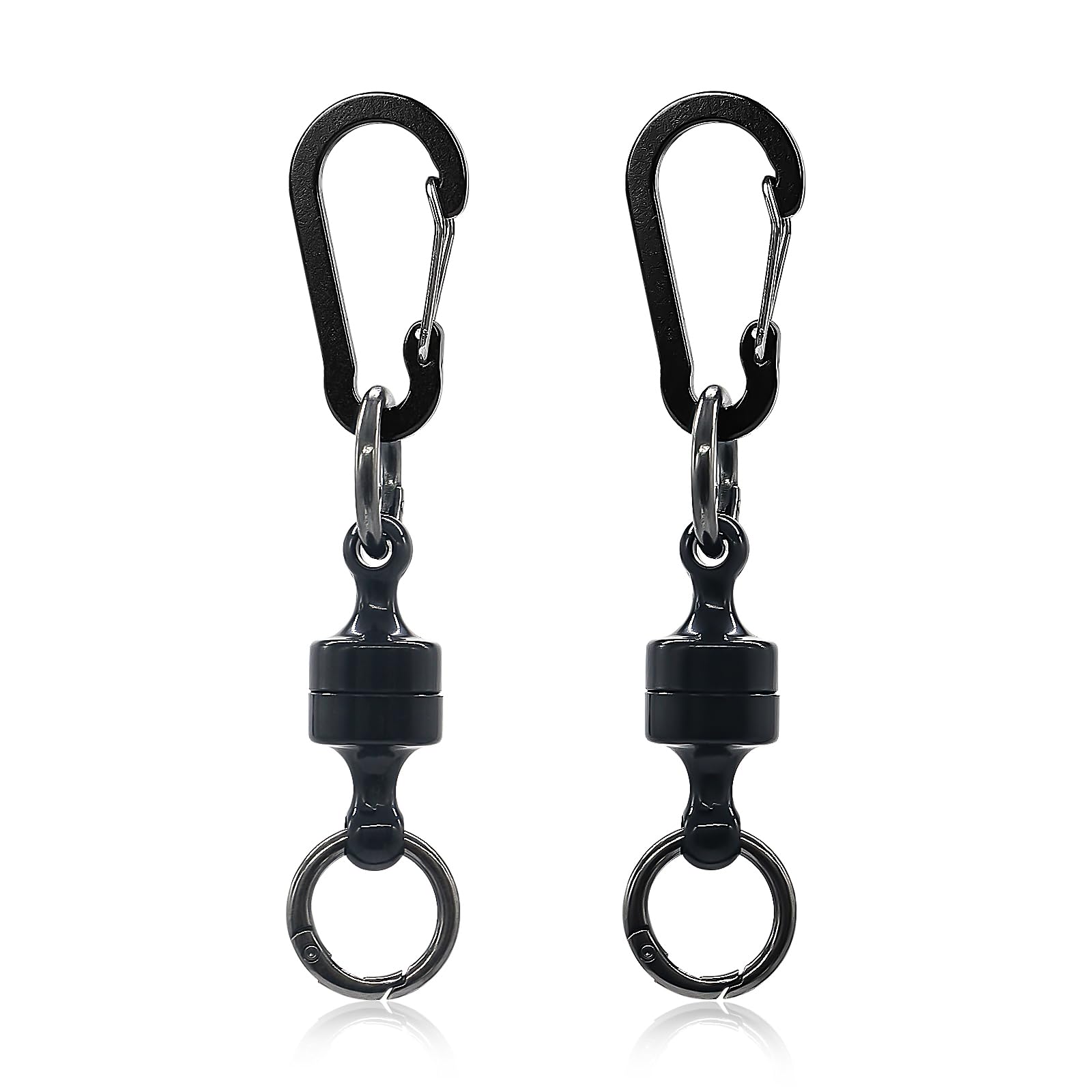 Quick Release Keychain Magnetic Detachable Key Ring, 2 Pack Heavy Duty Key Holder with Belt Loop Clip for Car Keys, Purse, Bag and Fishing Gear,