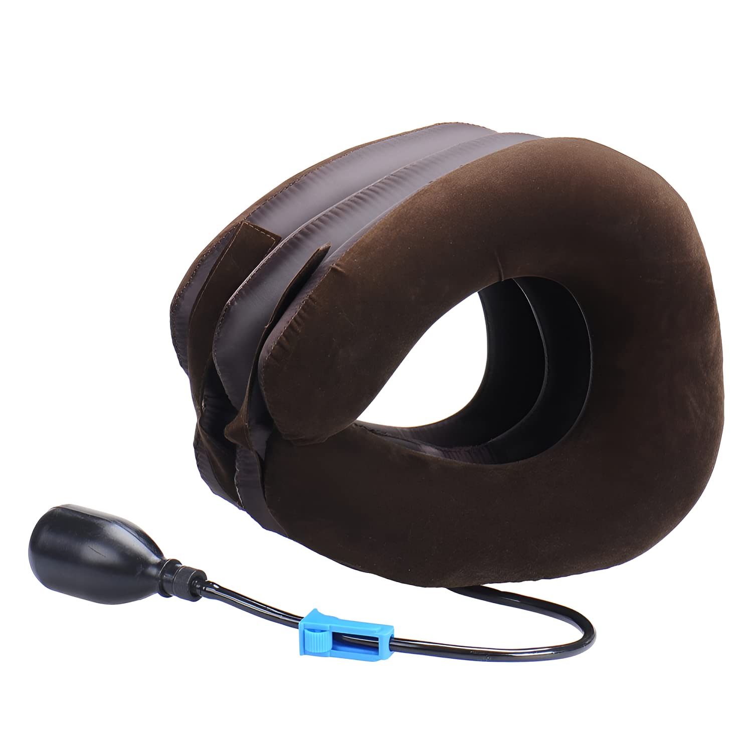 Oblivion Travel Accessories 3 Layer U-Shaped Travel Neck Pillow | Inflatable Neck Support Pillow | Neck Rest Support Massagers Pillow-image-29