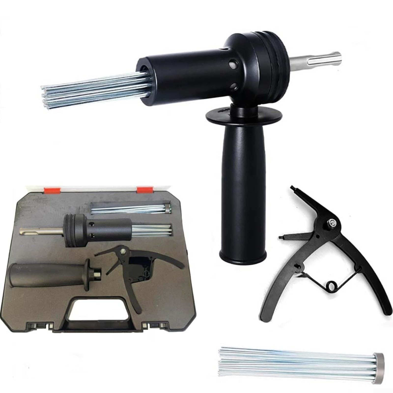 Adaptateur de foret SDS avec 18 aiguilles pour marteau électrique, dérouilleur et foret à béton en acier trempé, qualité industrielle pour maçonnerie et carrelage, couleur aléatoire