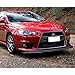 Q1-TECH, 5-Piece Front Bumper Lip + Side Skirt Rocker Winglet Canard Diffuser Wing Compatible with 2008-2015 Mitsubishi Lancer Evolution EVO X, Front Lip Spoiler Body Splitter (Painted Carbon)