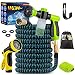 Topidex Expandable Garden Water Hose, 50 ft - Comb Set with High Pressure Spray Nozzle - Soap Dispensing Sprayer Gun - 9 Spray + 3 Foam Spraying Patterns with Storage Bag, Hanger & 3 Extra Washers