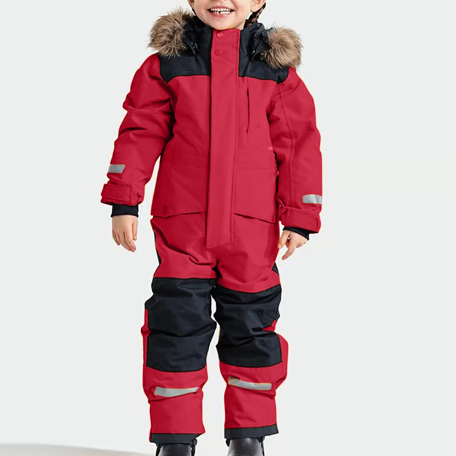 Ybing Tuta da neve per bambini, calda, unisex, per bambini, impermeabile, antivento, in softshell
