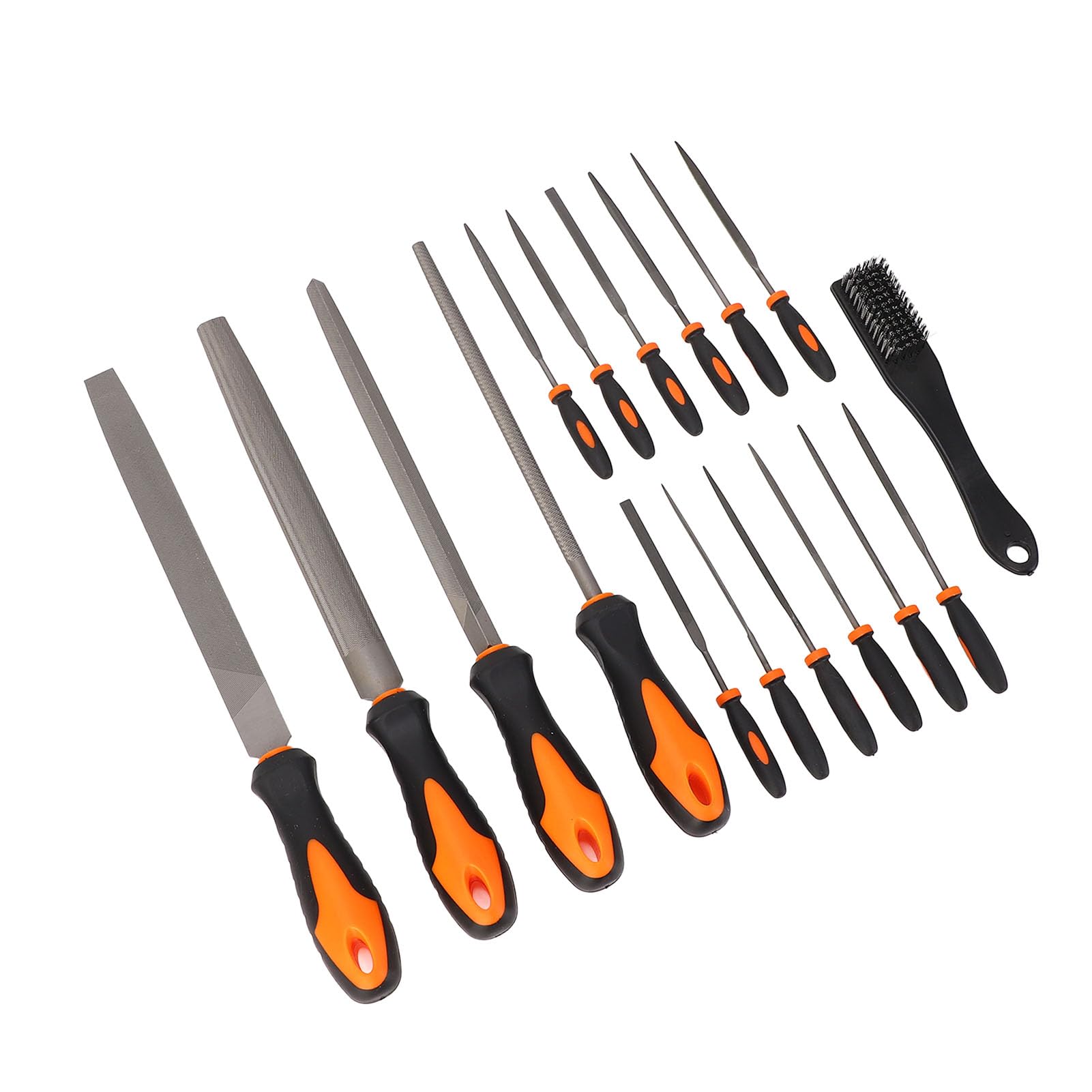 Set di 18 lime in acciaio T12, lime manuali professionali in metallo con punta a ago e grandi lime piatte, triangolari e semicircolari, manici con impugnatura morbida per lavori su