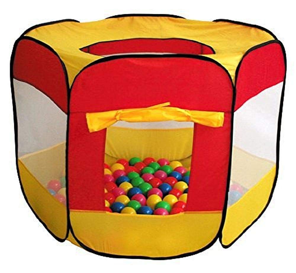 Dubblebla 100-Pit-Ball Play Tent Popup Hexagon Mesh Kids House Twist Pool