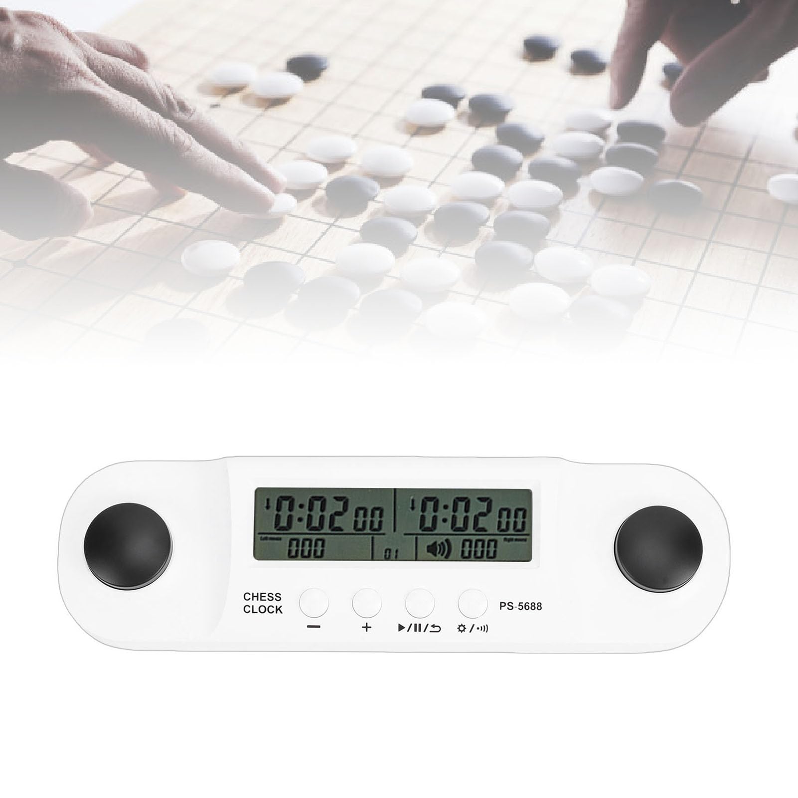 Orologio a scacchi, timer portatile con display HD per concorsi di scacchi cinesi internazionali (bianco)