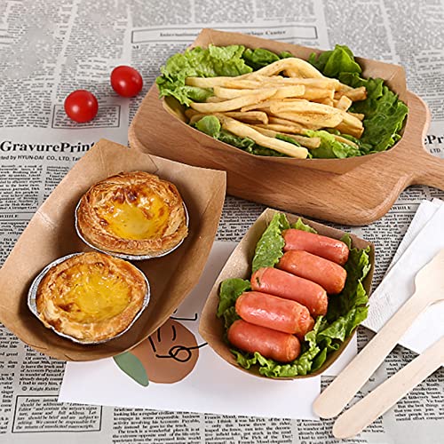 Pack of 50 kraft cardboard bowls, finger food boats, chips box, suitable for chips, snacks, macaroons and other foods - Image 8