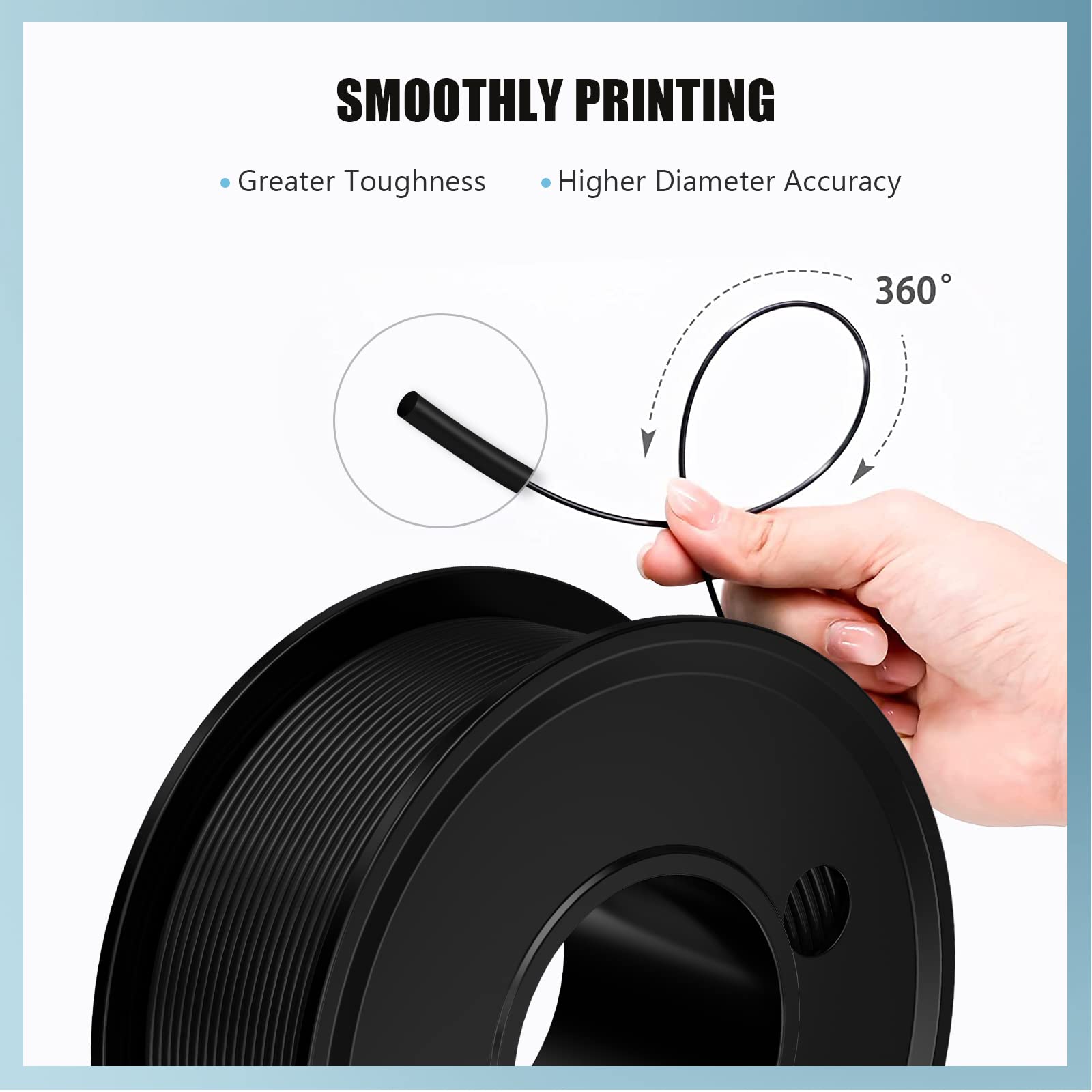 Filament pour imprimante 3D PLA de 1,75 mm, matériaux d'impression 3D, lot de 5 couleurs, filimate d'impression de 1,75 mm, blanc, noir, rouge, bleu, jaune, filiment de 1,75 mm