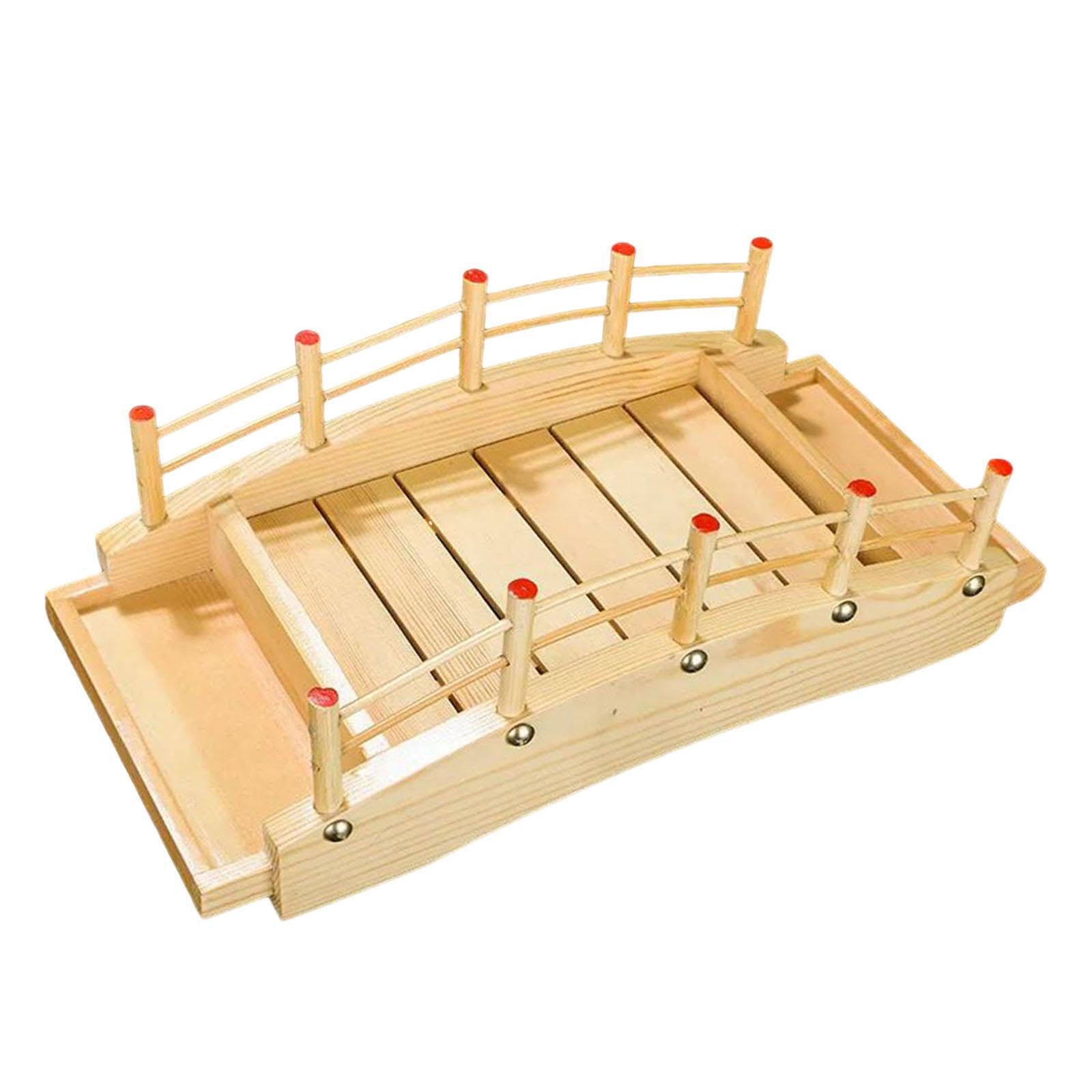 PIXZCSA Wood Sushi Bridge Tray for Creative Wooden Serving Platter Handmade Easy To Clean Wood For Dinner Parties Sushi Bridge Serving Platter Pastry Dessert