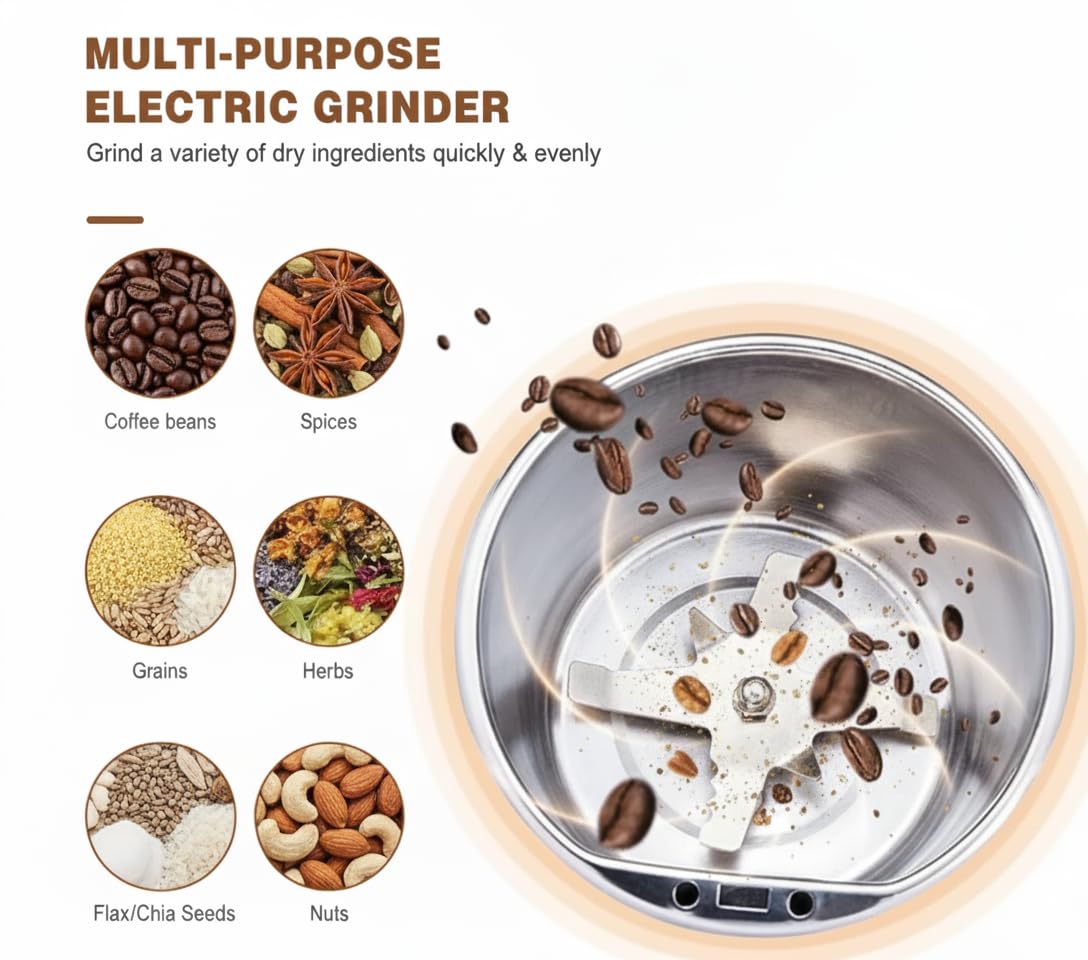 Mini Portable Coffee Grinder - Stainless Steel -2
