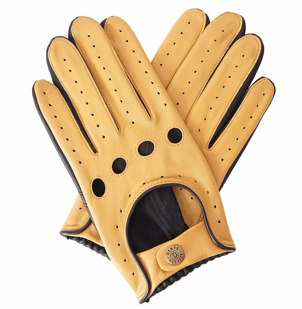 Dents Men's Cork & Black Silverstone Leather Touchscreen Driving Gloves Cork/Black Small