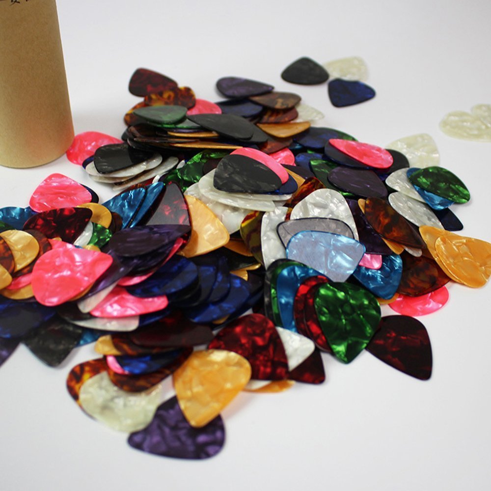 Gemini_mall 1Mm 10Pcs Assortd Guitar Picks Plectrums For Electric, Acoustic, Or Bass Guitar, (Random Colour)