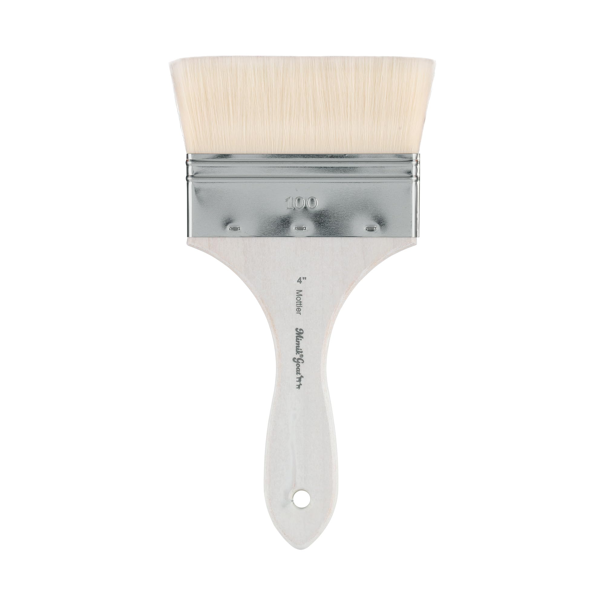Creative Mark Mimik Synthetic Goat Hair Mottler Paint Brush 4" - Short Handle Flat Watercolor Brush- Soft, Absorbent, Synthetic Paint Brush for Watercolor, Oil &amp; Acrylic- Rust-Proof Ferrule