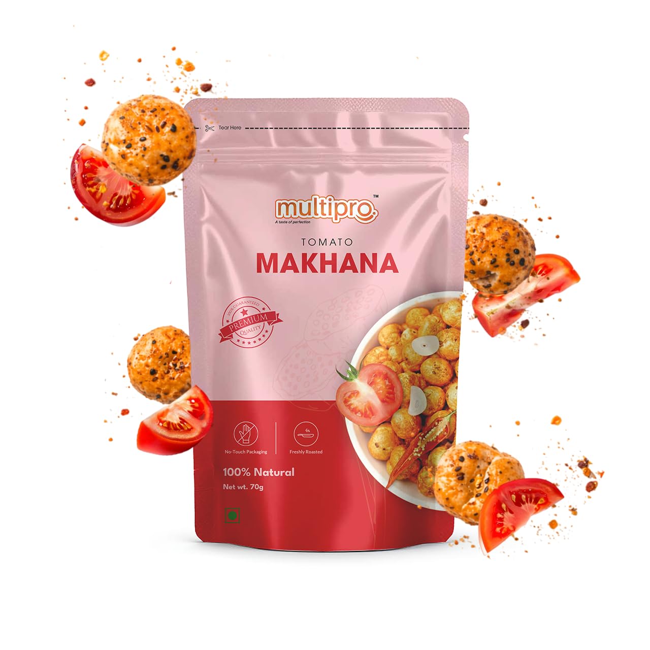 Multipro Tomato Makhana | Flavoured Makhana Snacks | Roasted Fox Nuts Healthy Snack | High Protein Snacks | Makana |-image-37