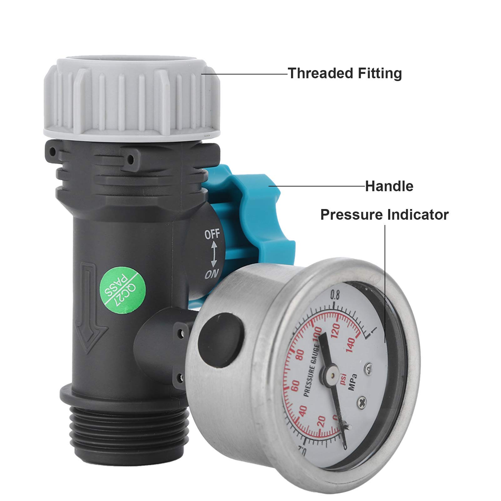Water Pressure Valve G3 Threads Pom Material Water Pressure Regulator Visualized Pressure Adjustment Greenhouse Garden Irrigati
