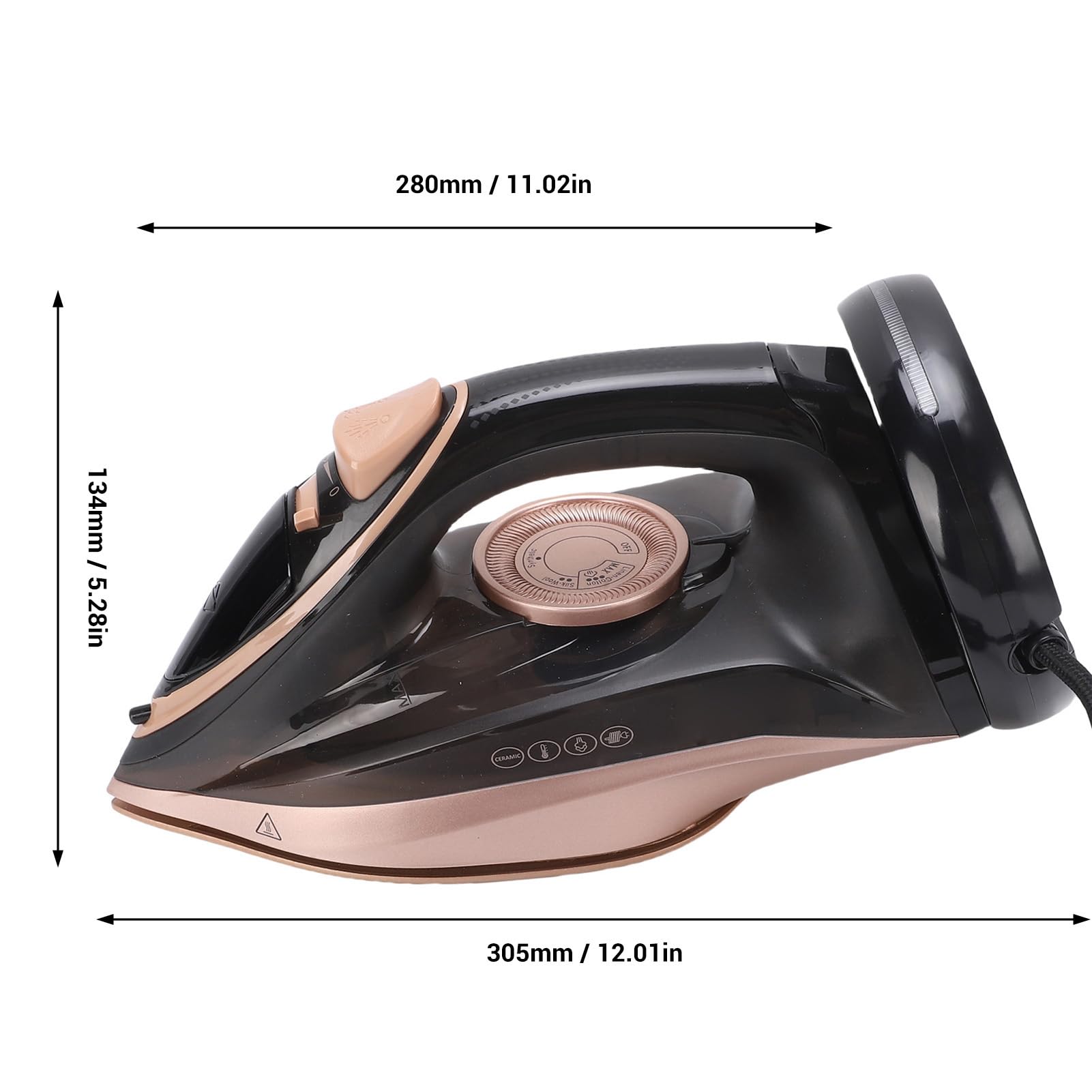 Zerodis Żelazko Parowe o Mocy 2200 W, Silna para do Usuwania Zmarszczek, Regulowana Temperatura do Różnych Tkanin, Pionowe Wielofunkcyjnego Użytku, z Systemem Ochrony Przed Wapniem, (wtyczka UE)
