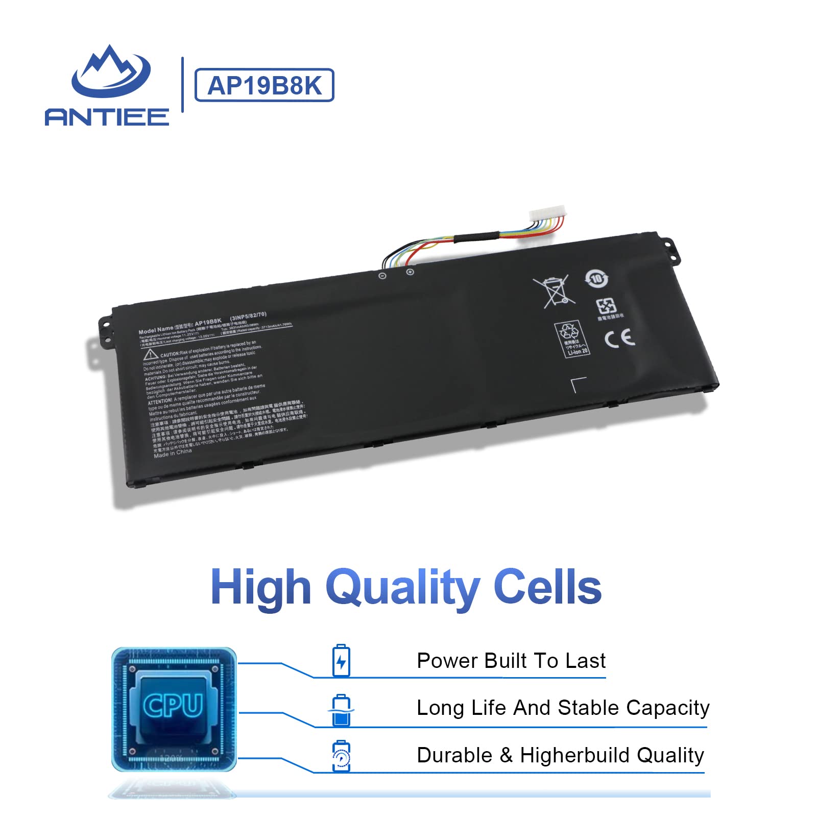 ANTIEE AP19B8K AP19B5K Bateria do laptopa Aspire 3 A315-56 A315-57 A315-57G A315-58 A315-58G A315-59 A317-52 A317-53 A317-53G Extensa 15 EX215-54 EX215-54G A317-53G-75TN 3INP5/82/70