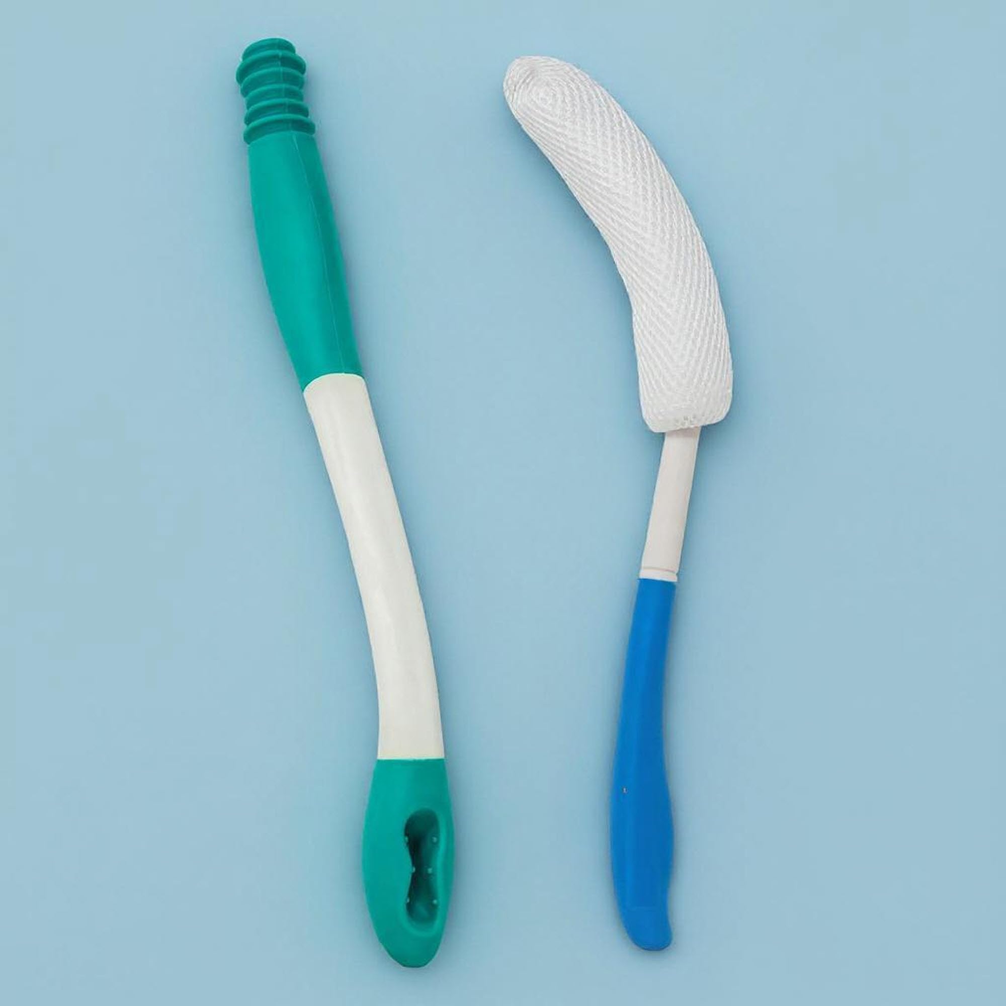 Extended Reach Toilet Wiper & Bath Brush Set - Long Handle Bathroom Buddy for Elderly, Disabled - Bottom Wiping Aid - Post-Surgery Toilet Aid - Self Cleaning Assistance Tool