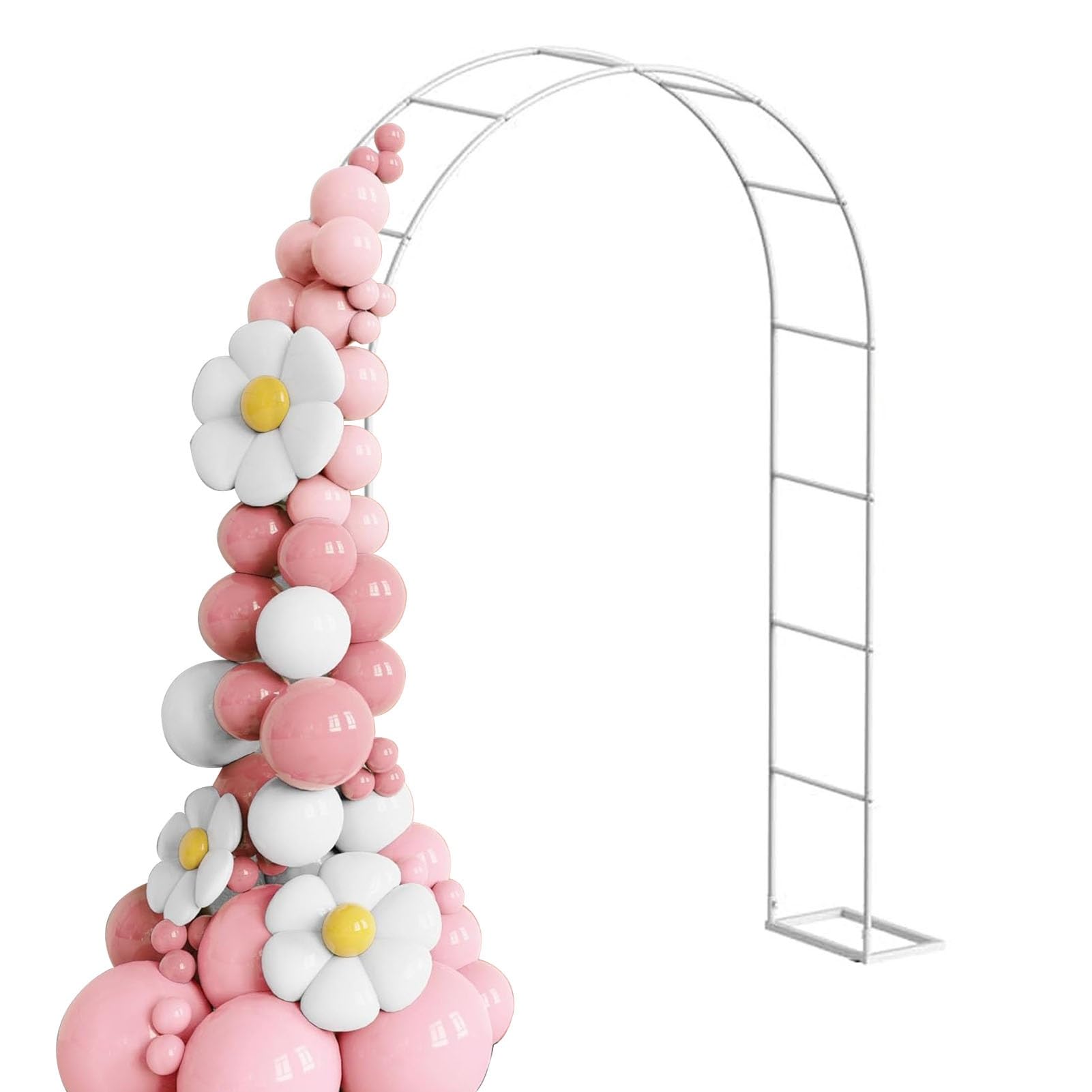 Arche de jardin en métal blanc tuteur plantes grimpantes 2m40