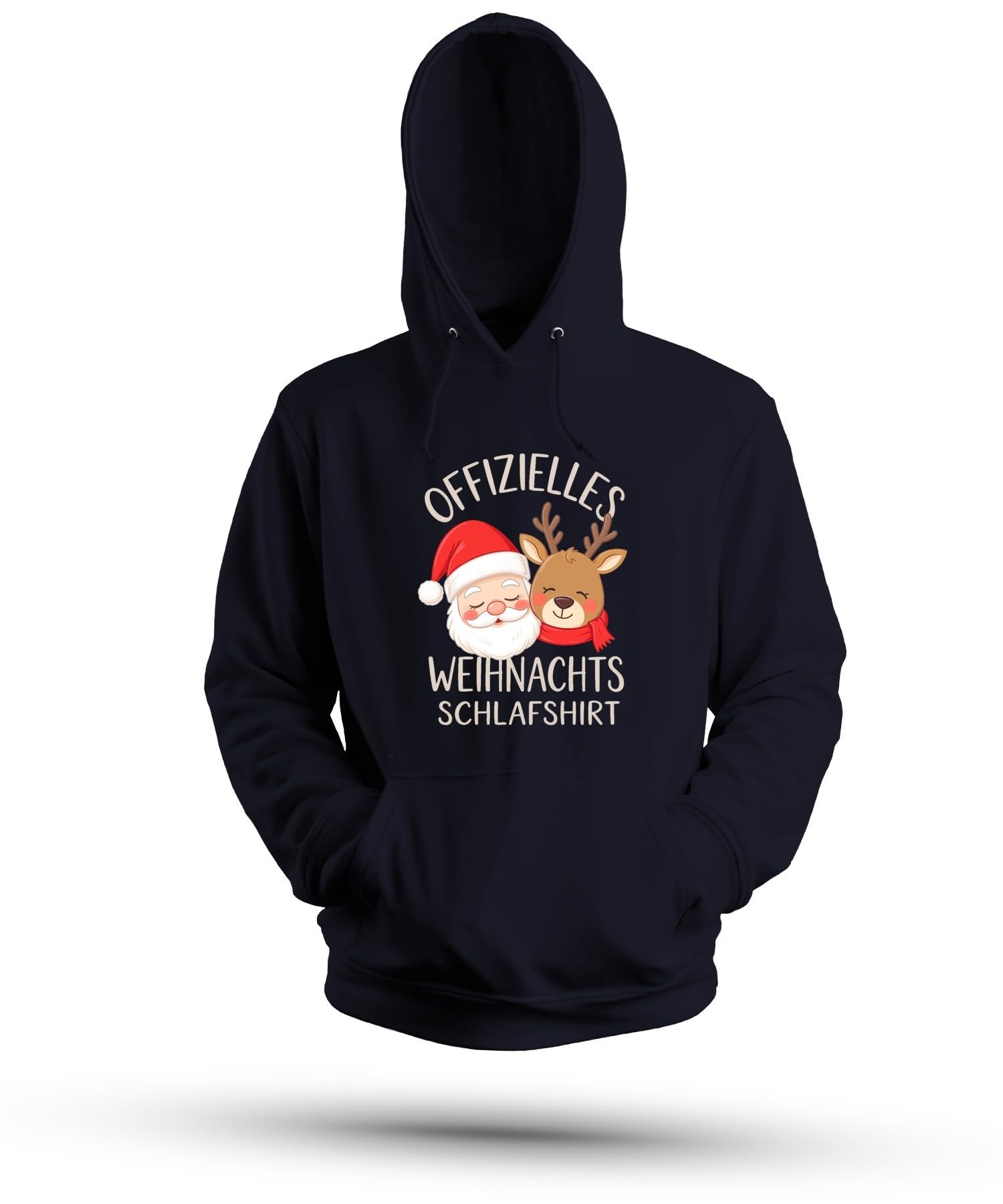 Offizielles Weihnachts Schlafshirt Weihnachtsmann Rentier Lustig Unisex Hoodie Kapuzenpullover