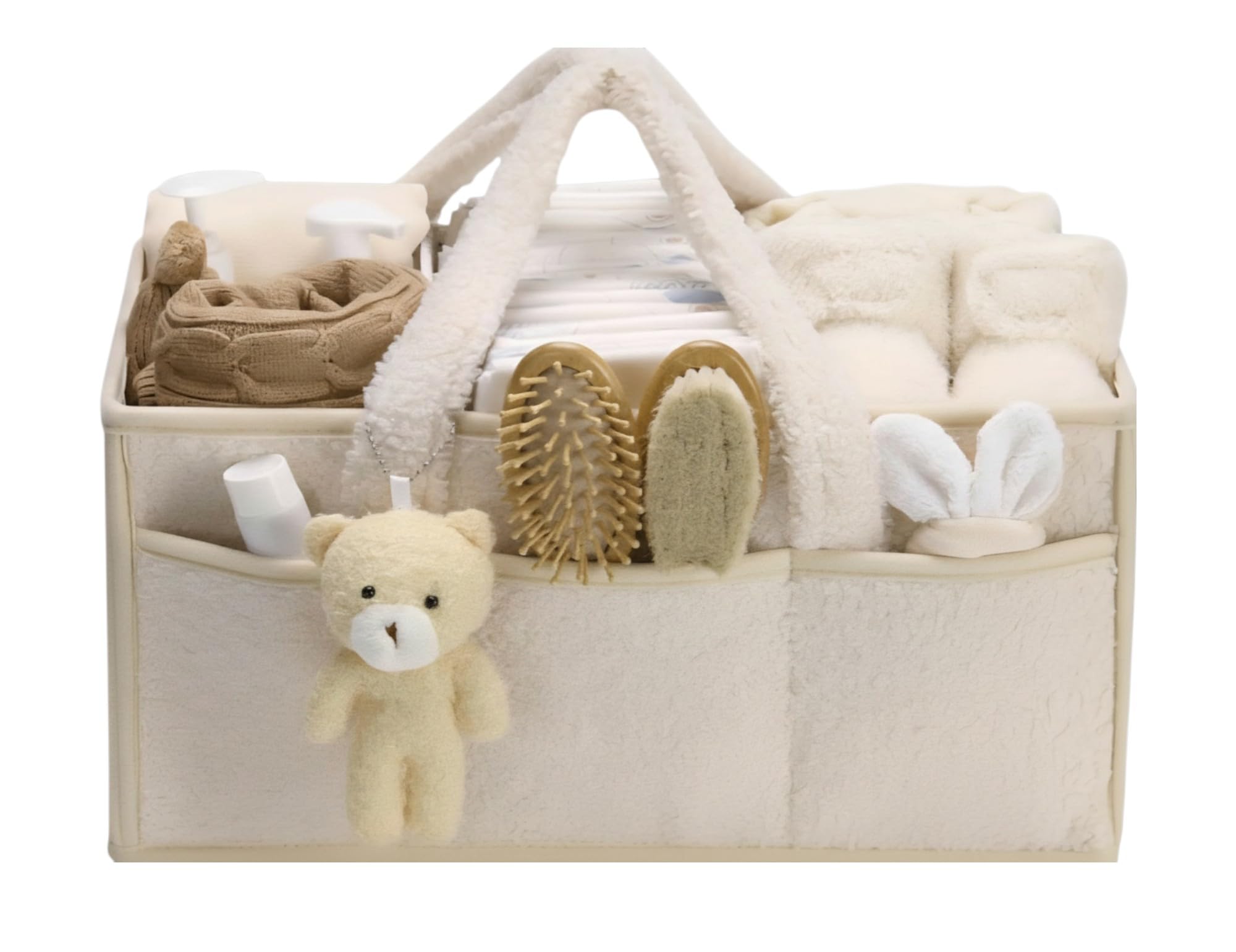 Precious Amana Portable Baby Nappy Caddy Organizer with Adjustable Dividers