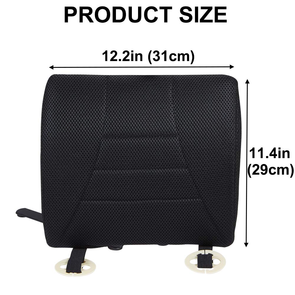 Coussin Lombaire Big Hippo - Mousse Mémoire | Pour Voiture, Bureau | Soulage Dos Et Améliore Posture
