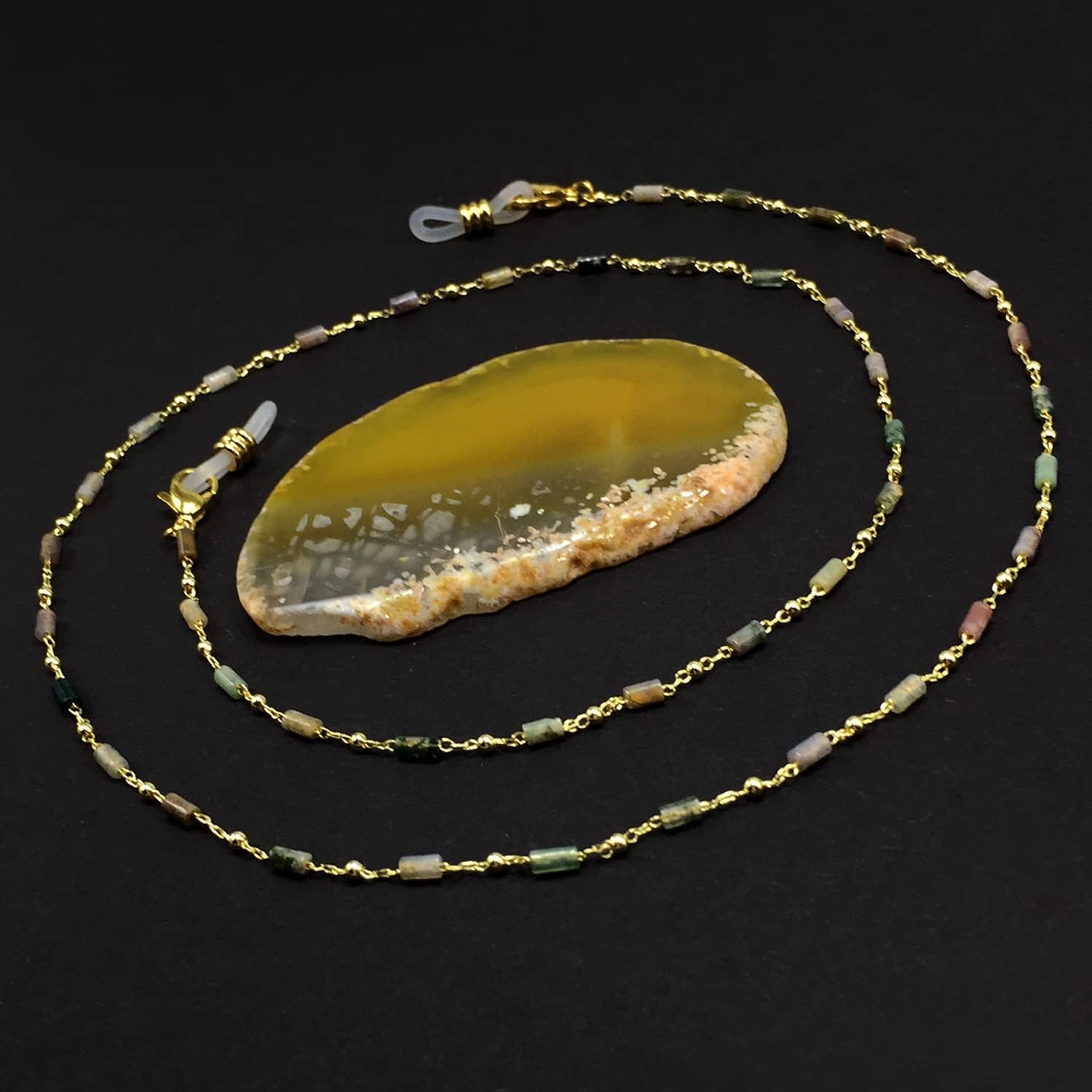 HANDMADE Eyeglass Chains Eyewear Retainer Beaded Eyeglass Strap Holder Natural Stone Beaded Eyewear Retainer