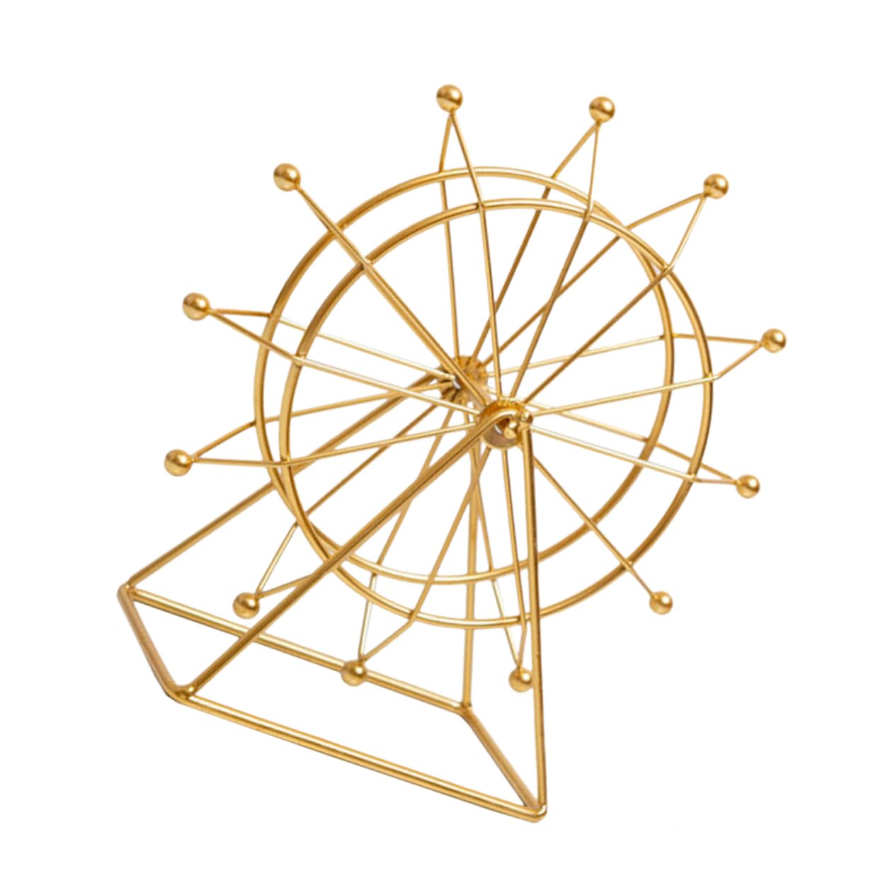 OUNONA Ferris Wheel Iron Sculpture Decor Elegant Art for Living Room Bedroom and Office Stylish Centerpiece Rotating Design