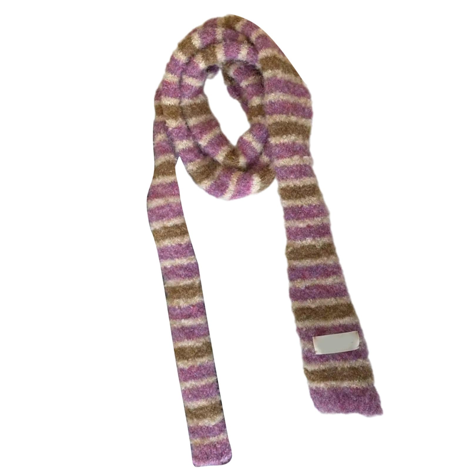 Alloneslife Unisex A Shown Knit Scarf For Women Long Skinny Belt Necktie Neck Scarf Girls Photo Props Long Neckerchief Skinny Scarf Necktie(A Shown)