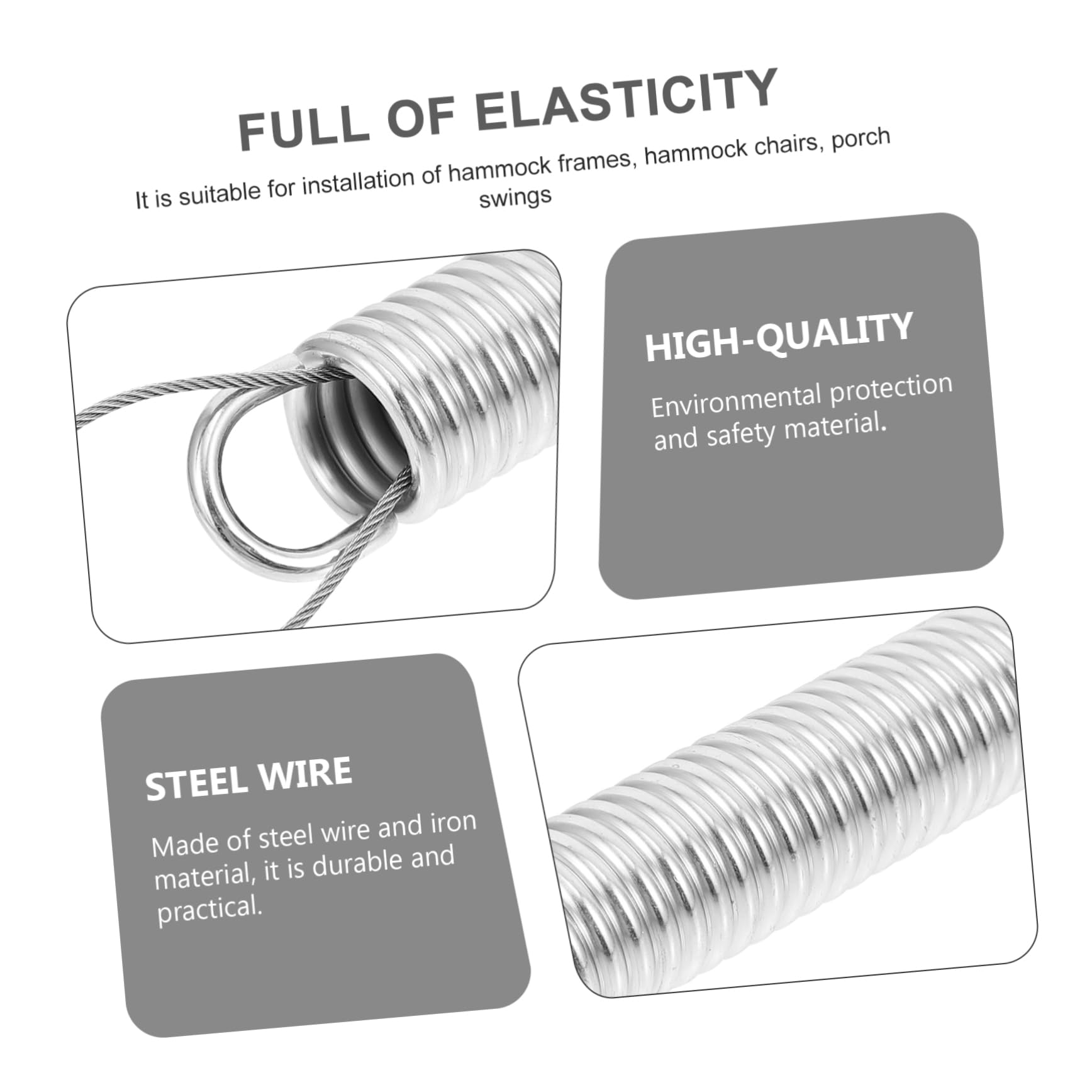 Sosoport Coil Spring for Swing Heavy Duty Hammock Spring Iron Stretchable Swing