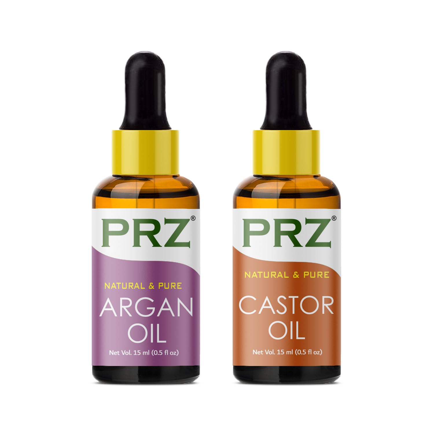 PRZ Combo of Argan Cold Pressed Carrier Oil and Castor Carrier Oil - Pure Natural & Therapeutic Grade Oil for Aromatherapy Body Massage, Skin Care & Hair Care, 15 ml-image-3