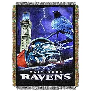 Northwest NFL Baltimore Ravens Unisex-Adult Woven Tapestry Throw Blanket, 48″ x 60″, Home Field Advantage