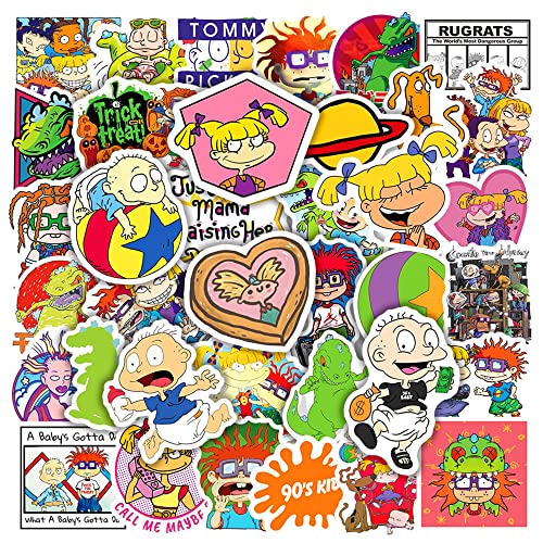 Rugrats in Paris Stickers, 100PCs, Aesthetic TV Movie Vinyl Stickers and Decals, Cute Cool Laptop Water Bottle Stickers, Stickers for Hydro Flask, Car, Planner, Skateboard, Stickers for Kids, Toddlers, Adults, Christmas Holiday Stickers[Rugrats in Pa