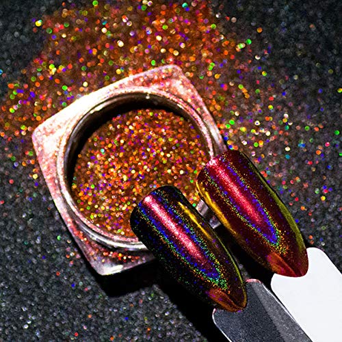 1 Pcs Mirror Champagne Rose Gold Chrome Nail Glitter Pigment Manicure Holographic Kit Pleasantness Popular Fine Powder Dust UV Gel Polish Acrylic Nails Art Tips Makeup Tool