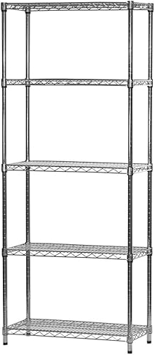 Shelving Inc. Estantería de alambre cromado de 14 pulgadas de profundidad x 30 pulgadas de ancho x 54 pulgadas de alto con estantes de 5 niveles,