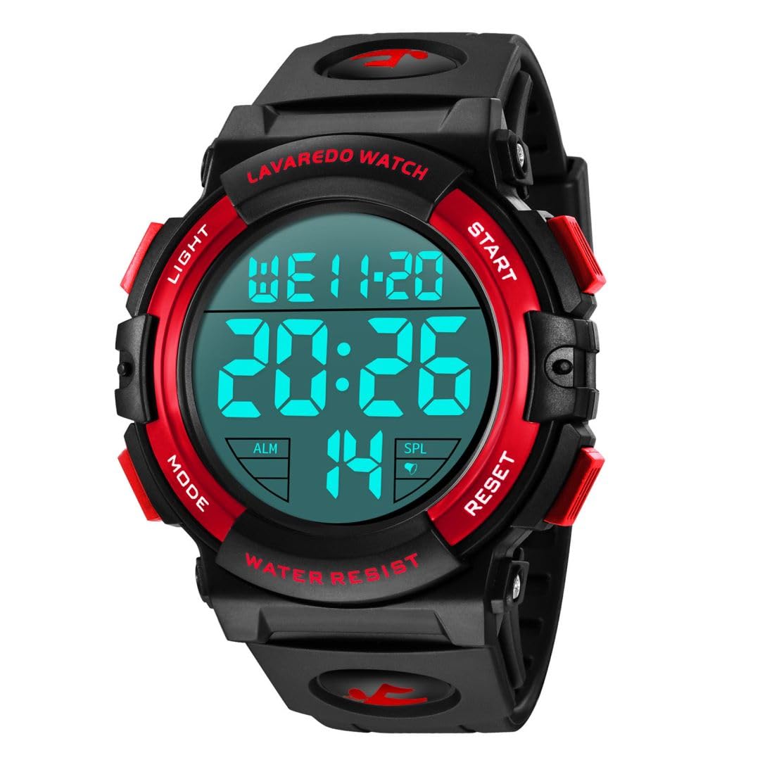 Men's Digital Watch Military Sports Watches 5ATM Chronograph Outdoor Waterproof Military Watches for Men with LED Back Light/Alarm/Date