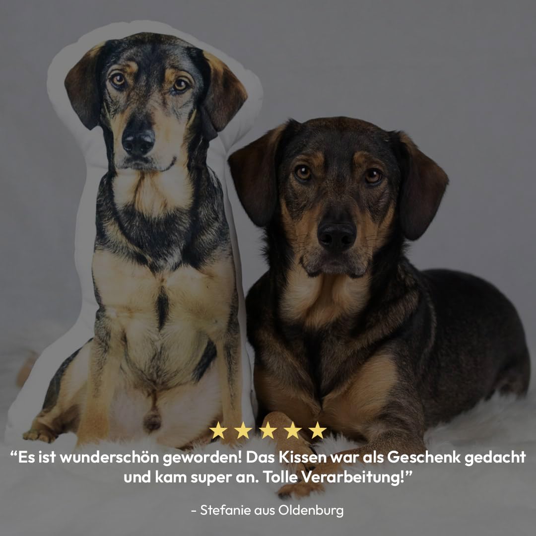 Personalisiertes Formkissen mit Foto – 3D Fotokissen Hund, Katze, Gesicht u.v.m. – Flauschiges Kissen in 6 Größen – Einzigartige Geschenkidee (25cm)