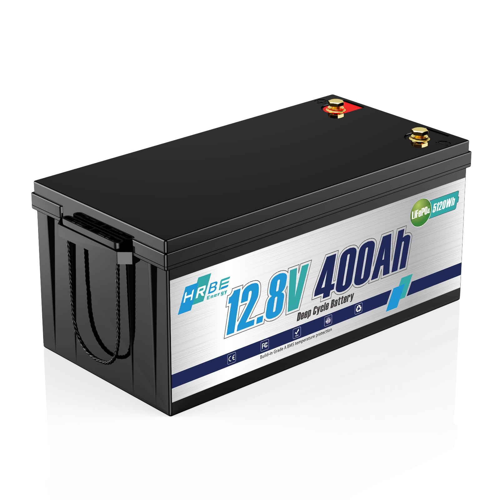 12V 400Ah LiFepo4 Battery, Rechargeable Lithium Batteries with 200A BMS, UP to 5000+ Deep Cycles, Perfect for Boat, Marine, RV, Solar, Trolling Motor