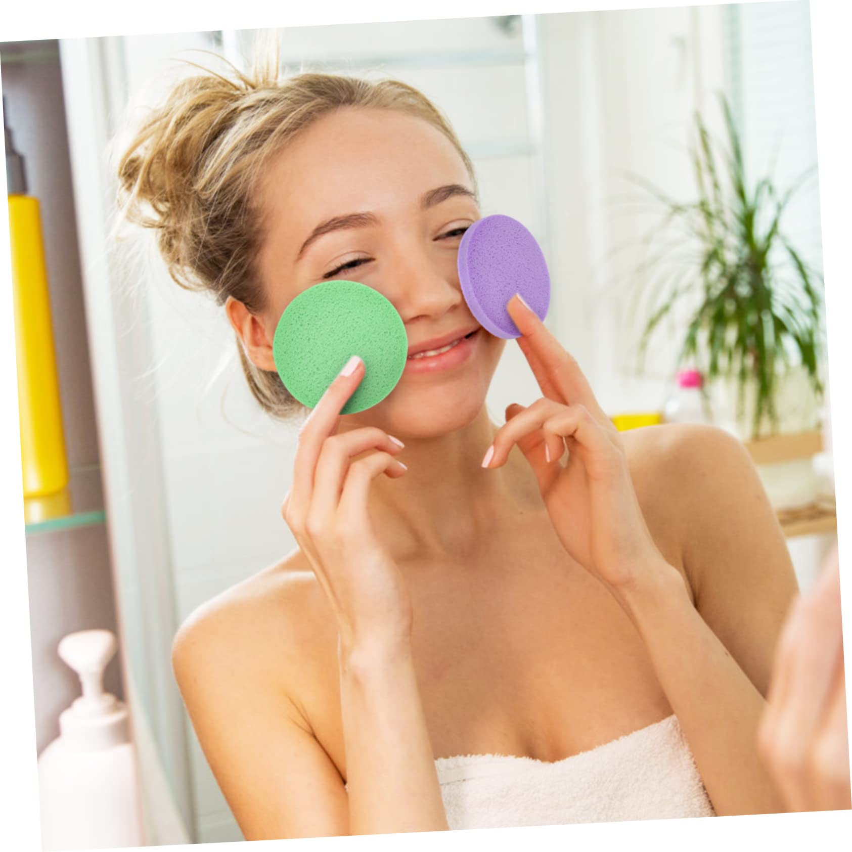 120 piezas Esponjas Faciales Comprimidas para Limpieza y Exfoliación para Mujeres y Reutilizable y Incluye Color