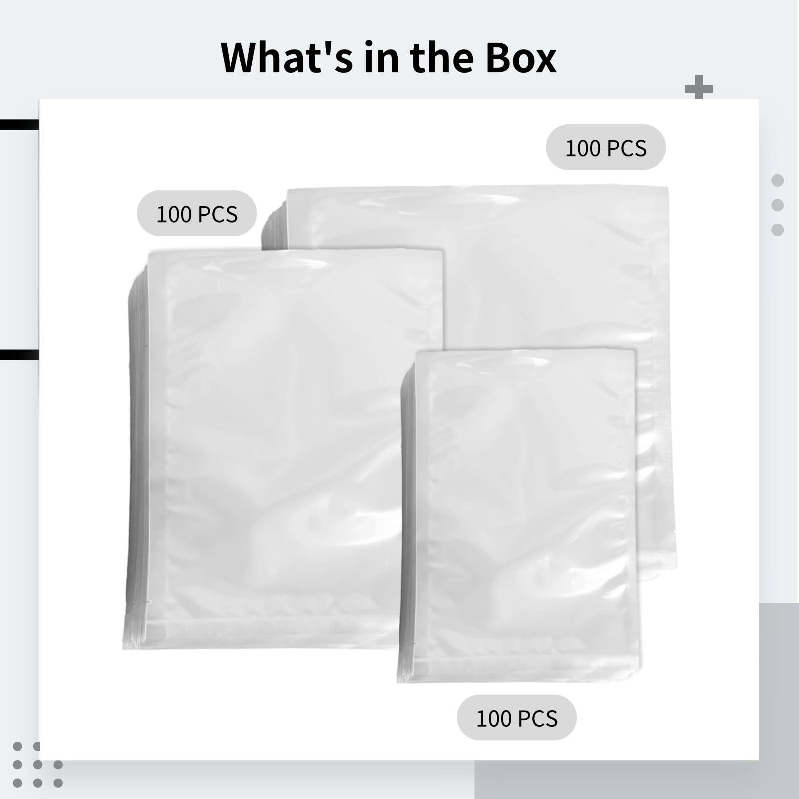 300 bolsas de cámara al vacío, bolsas transparentes resistentes de 6.3 mm para sellado en tamaños de 6 x 8, 8 x 10, 10 x 10 pulgadas, bolsas de plástico para alimentos para máquinas de