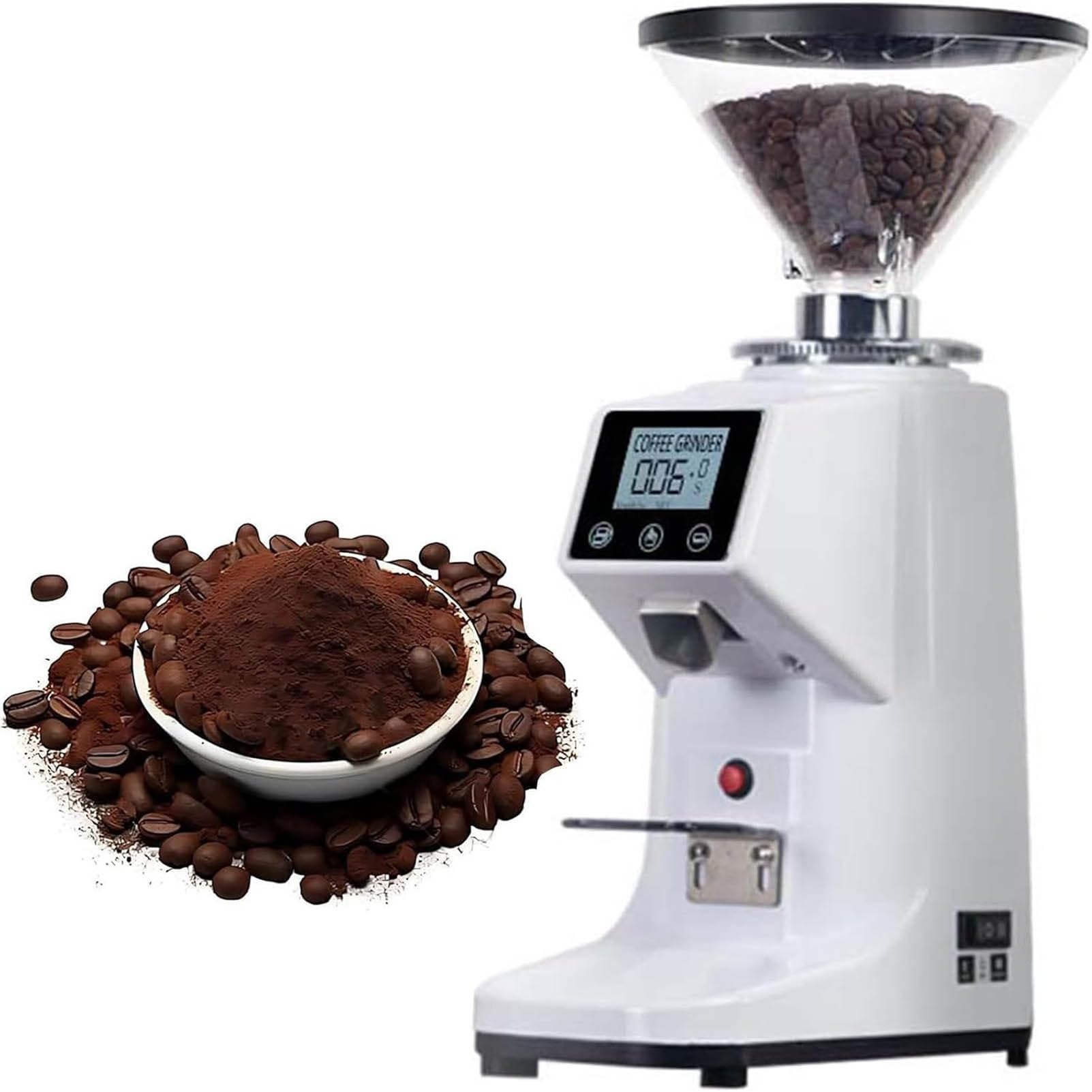 Macinacaffè Elettrico Macine Piatte, 0.5/1.5l grande Tramoggia white-500ml