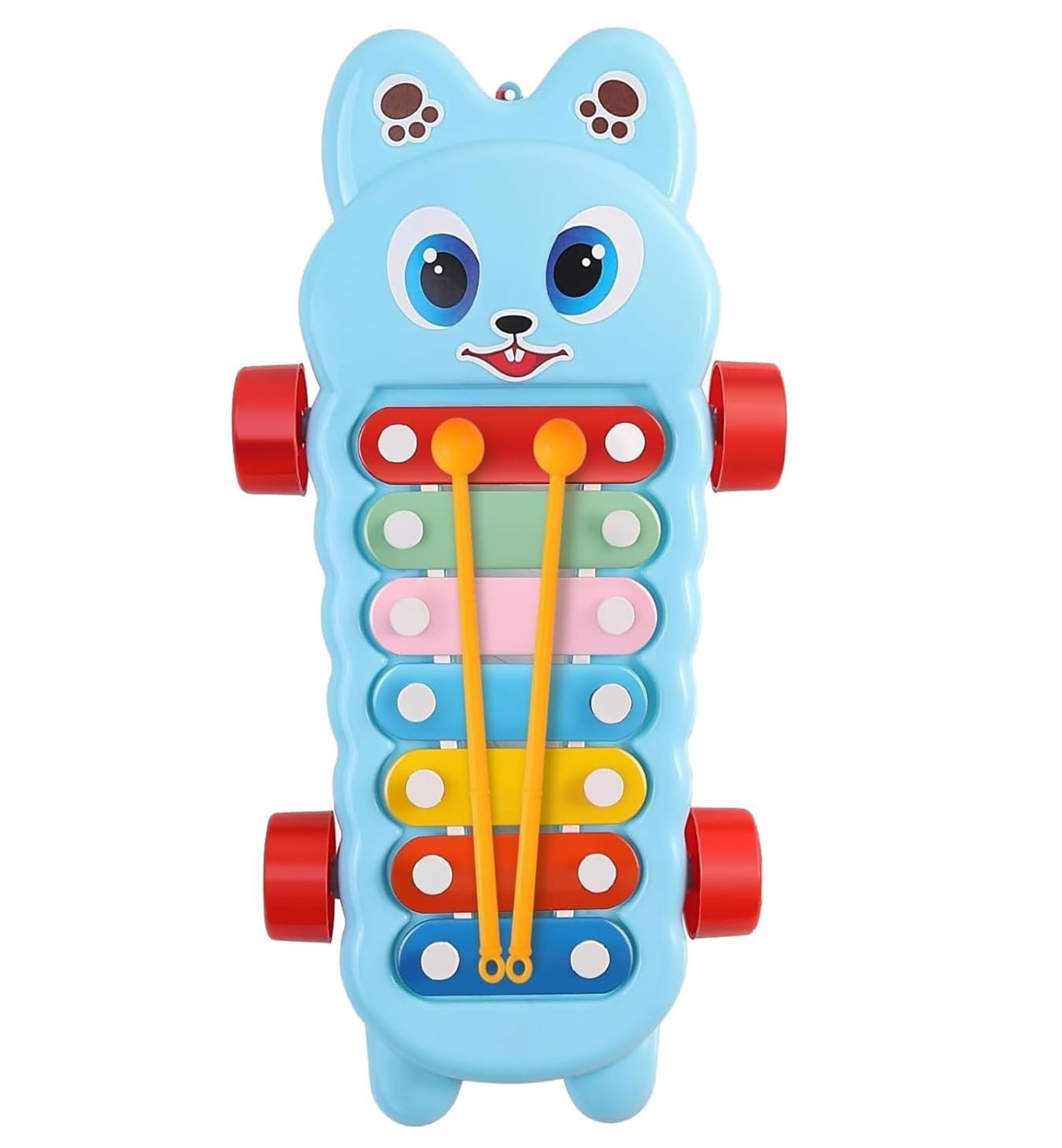 Mommers Xylophone Musical Educational Toy for Kid (1-3Year Old) I Toddlers Babies Kids Girls, Boys I 2-in-1 Piano Combined I Safe for Drum Sticks for Fast and Fun Learning for Kid- Blue-image-4