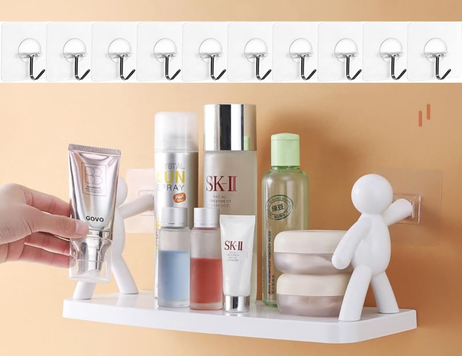 WOW HOME BASICS Floating Shelf for Wall Mounted for Bathroom Rack, self Adhesive Shelf, Shelves for Storage, Bathroom Organizer Without Drill, Polypropylene, White (Pack of 1) (B0DFVQRYDC) Amazon Price History, Amazon Price Tracker