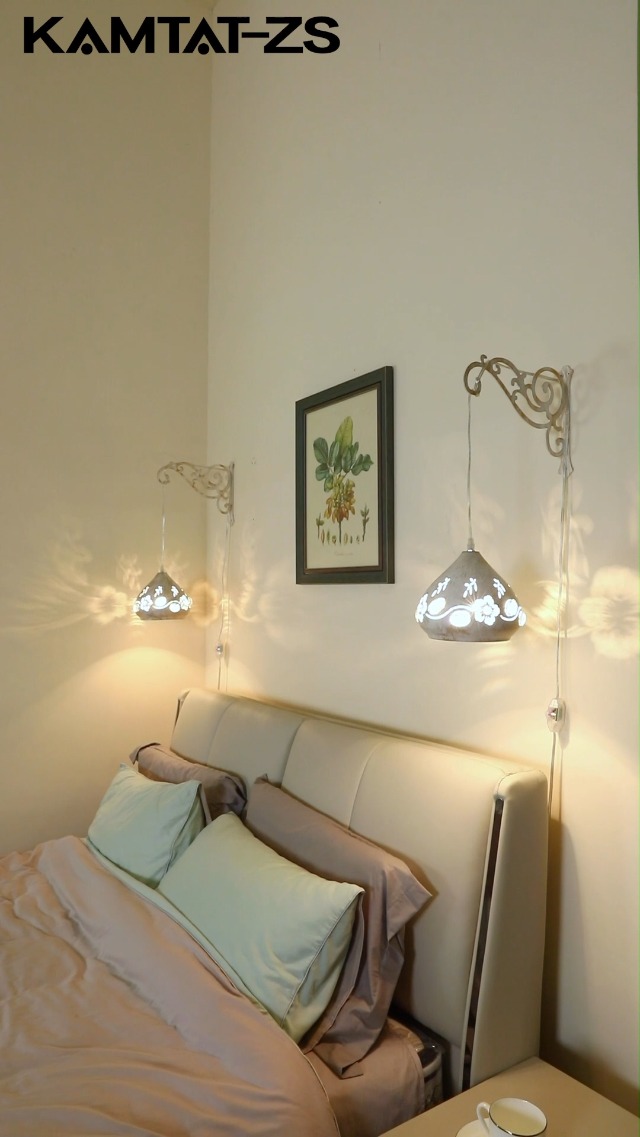 Image of Boho White Lantern Wall Lights with Plug in Cord, Farmhouse Rustic Wall Sconces Plug in Hanging Lamps for Bedside Bedrooms Living Room 2PK