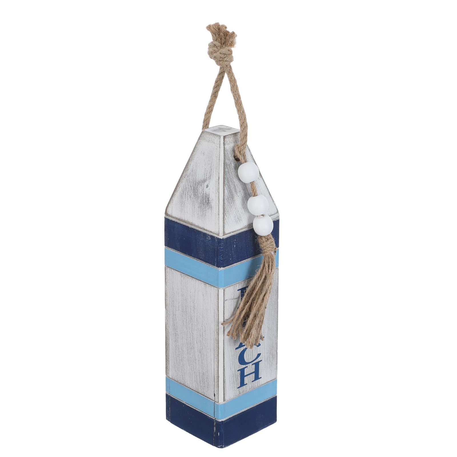Style méditerranéen vintage ornement suspendu bois avec corde de chanvre