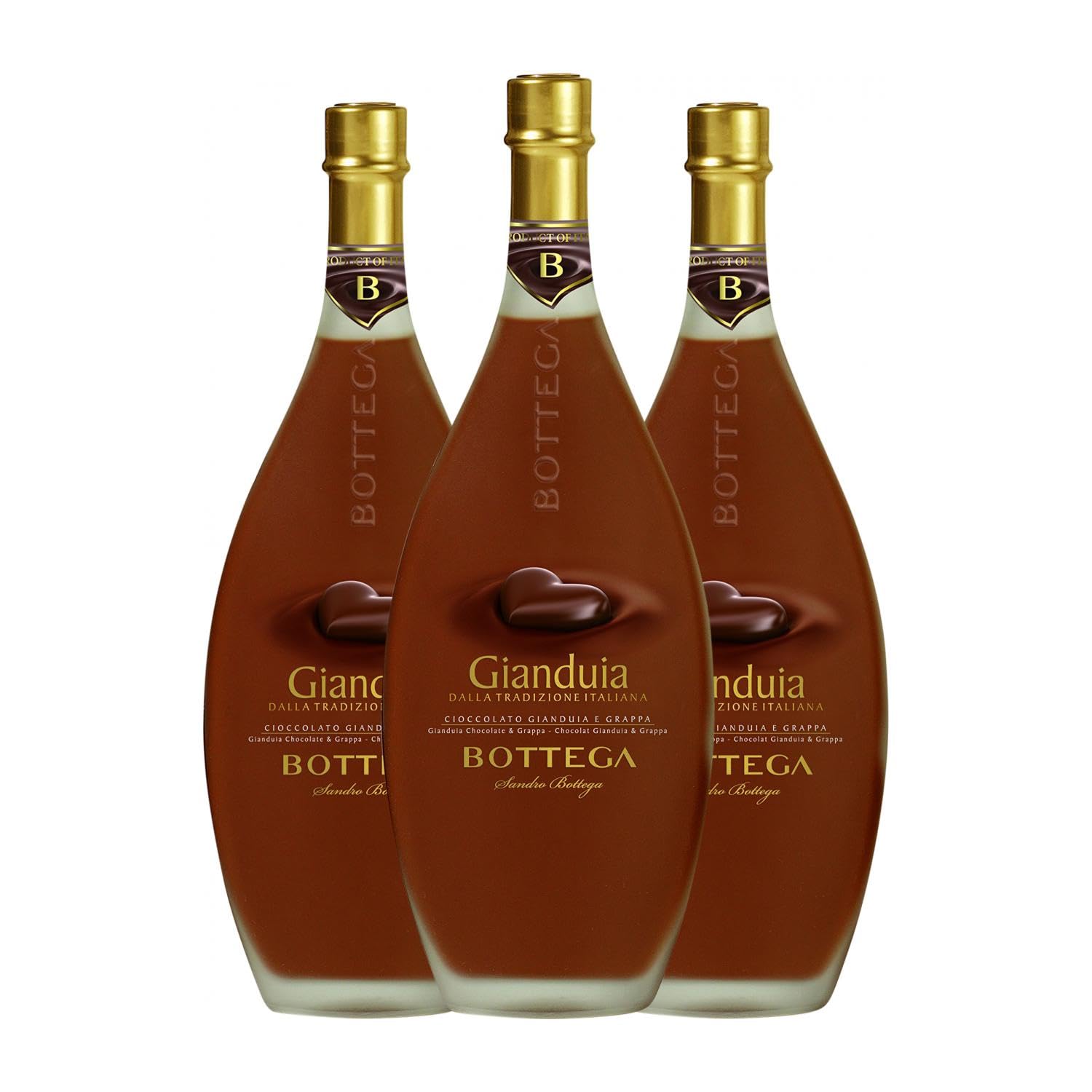 Crema de Licor Gianduia Bottega Botella Medium 50 cl (Caja de 3 Botella Medium de 50 cl)