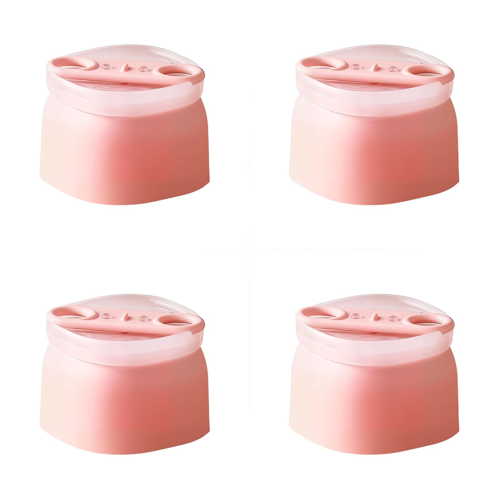 Whoasyst 4 Pieces Premium Square Chilled Cube Molds Soft Silicone Build for Simple Release and Handy Storage Safe Freezing Block Tray