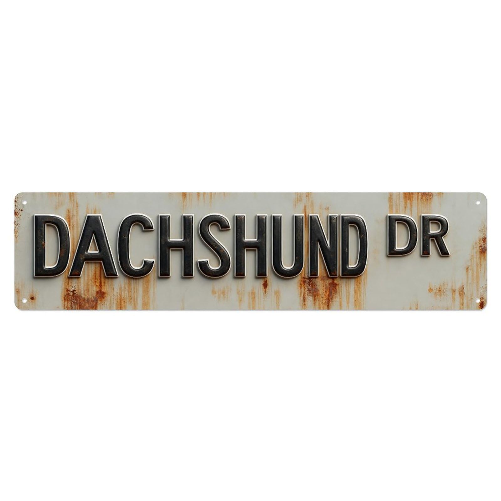 Dachshund Dr Rusty Sign Tin Sign Vintage Metal Sign Home Bar Garden Indoor & Outdoor Wall Decor Retro Metal Poster 4x16 Inch