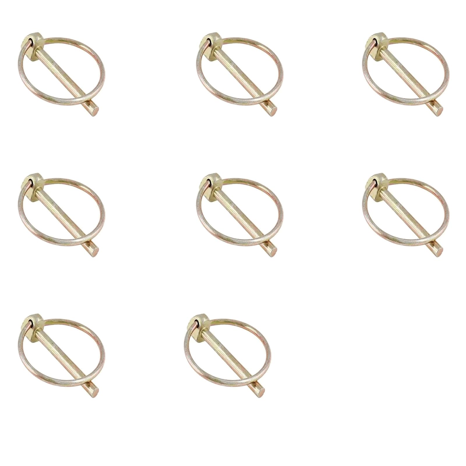 8pcs 4.5MM Heavy Duty Linch Pin Assortment Kit for Trailer Tractor Trolley Mechanical, Gold