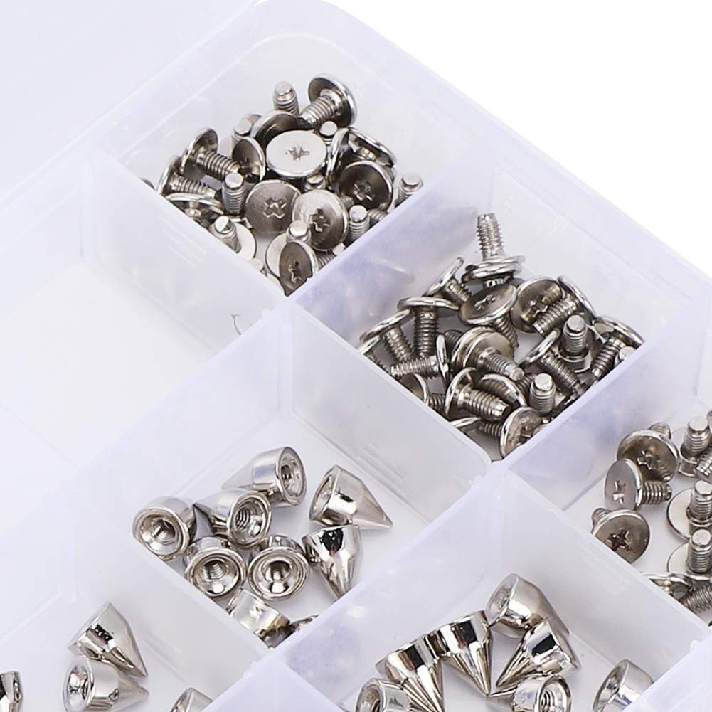 100 Borchie Acriliche Spike 10mm Argento - Per Decorazione Fai Da Te Su Abbigliamento, Borse E Scarpe - Foto 9